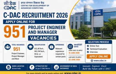 C-DAC Recruitment 2026: Apply Online for 951 Project Engineer and Manager Vacancies
