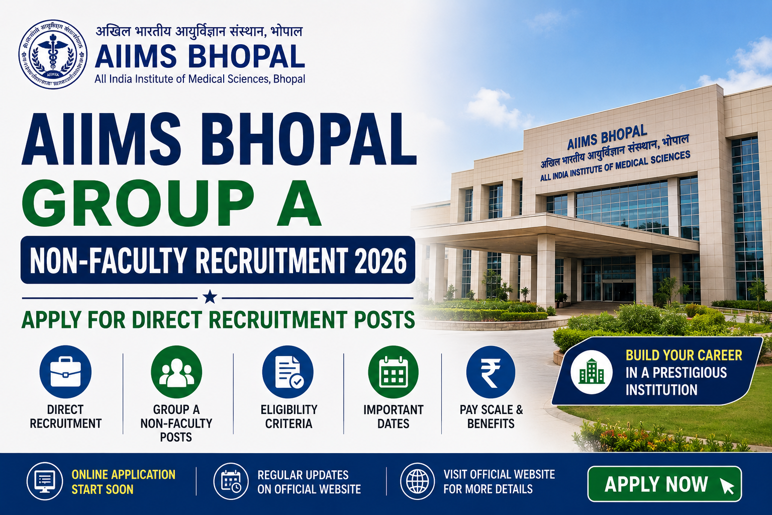AIIMS Bhopal Group A Non-Faculty Recruitment 2026