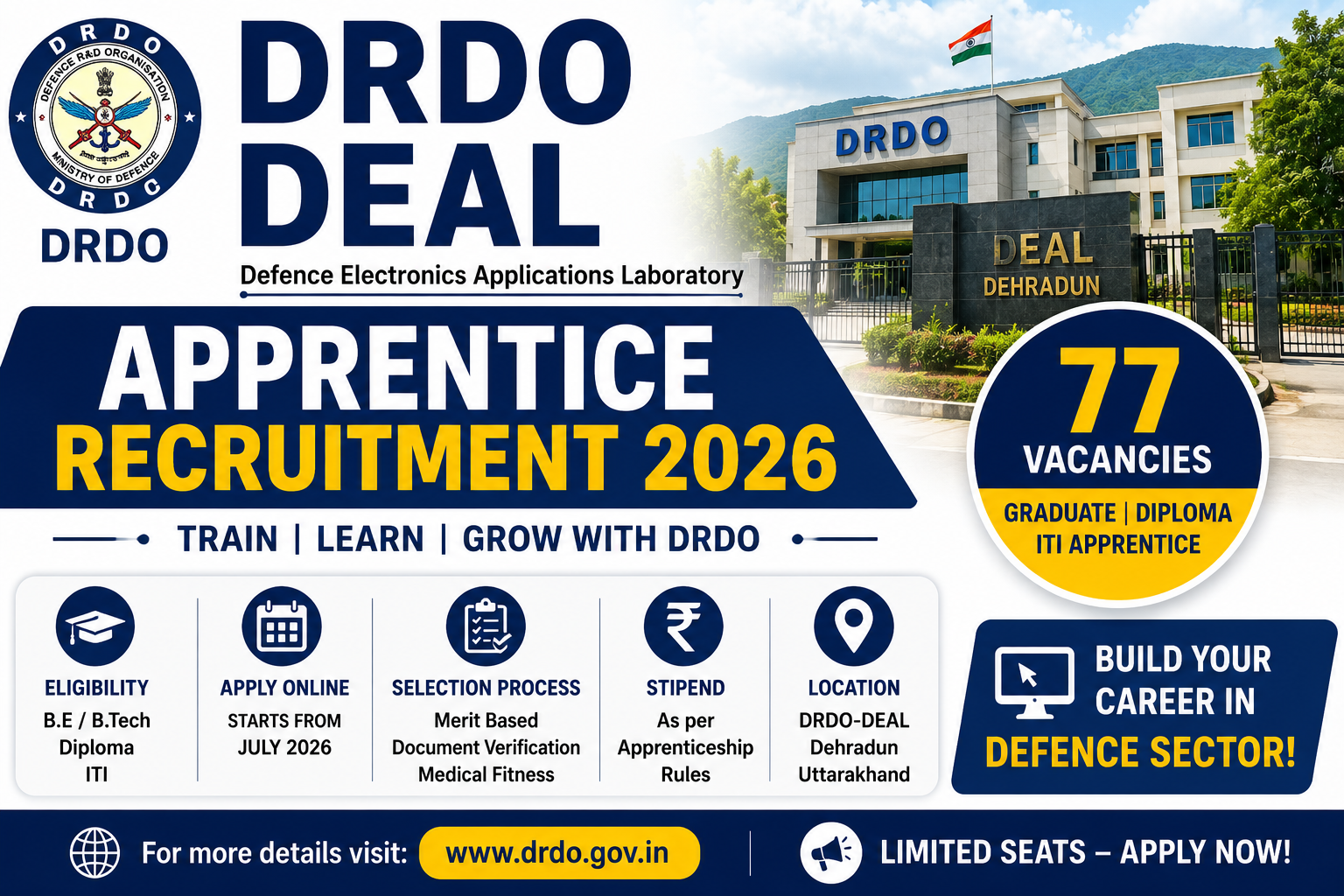 DRDO DEAL Apprentice Recruitment 2026