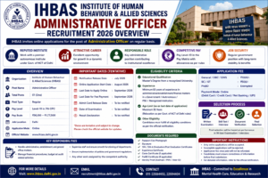 IHBAS Administrative Officer Recruitment 2026