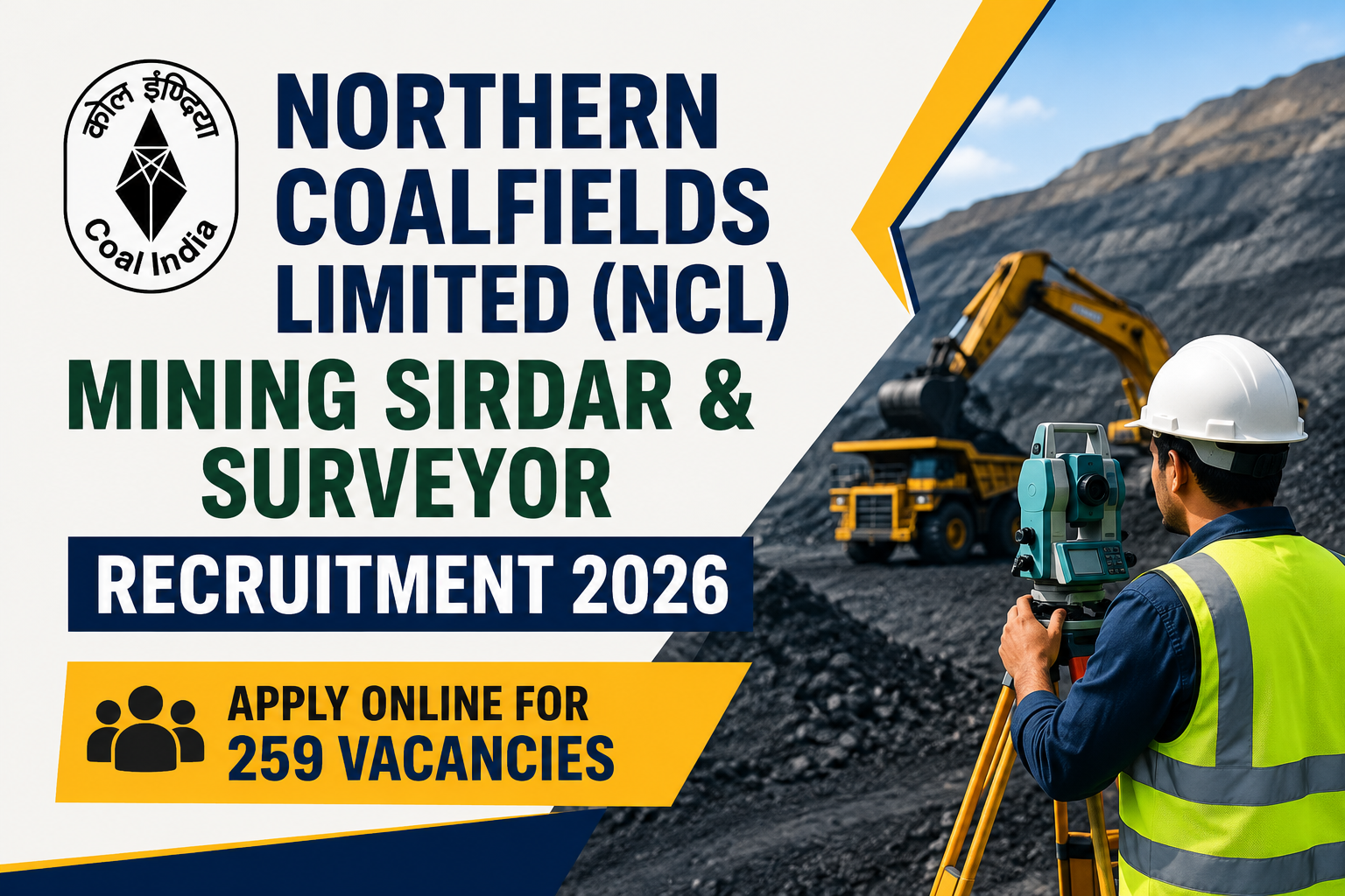Northern Coalfields Limited Mining Sirdar & Surveyor Recruitment 2026