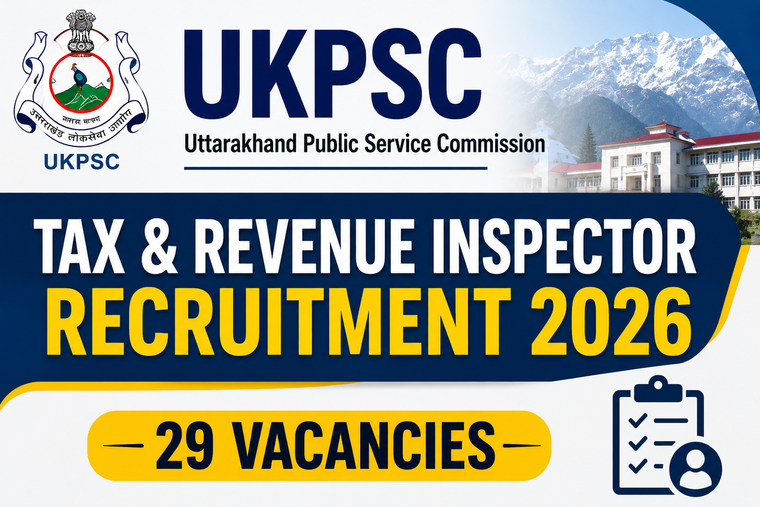 UKPSC Tax & Revenue Inspector Recruitment 2026