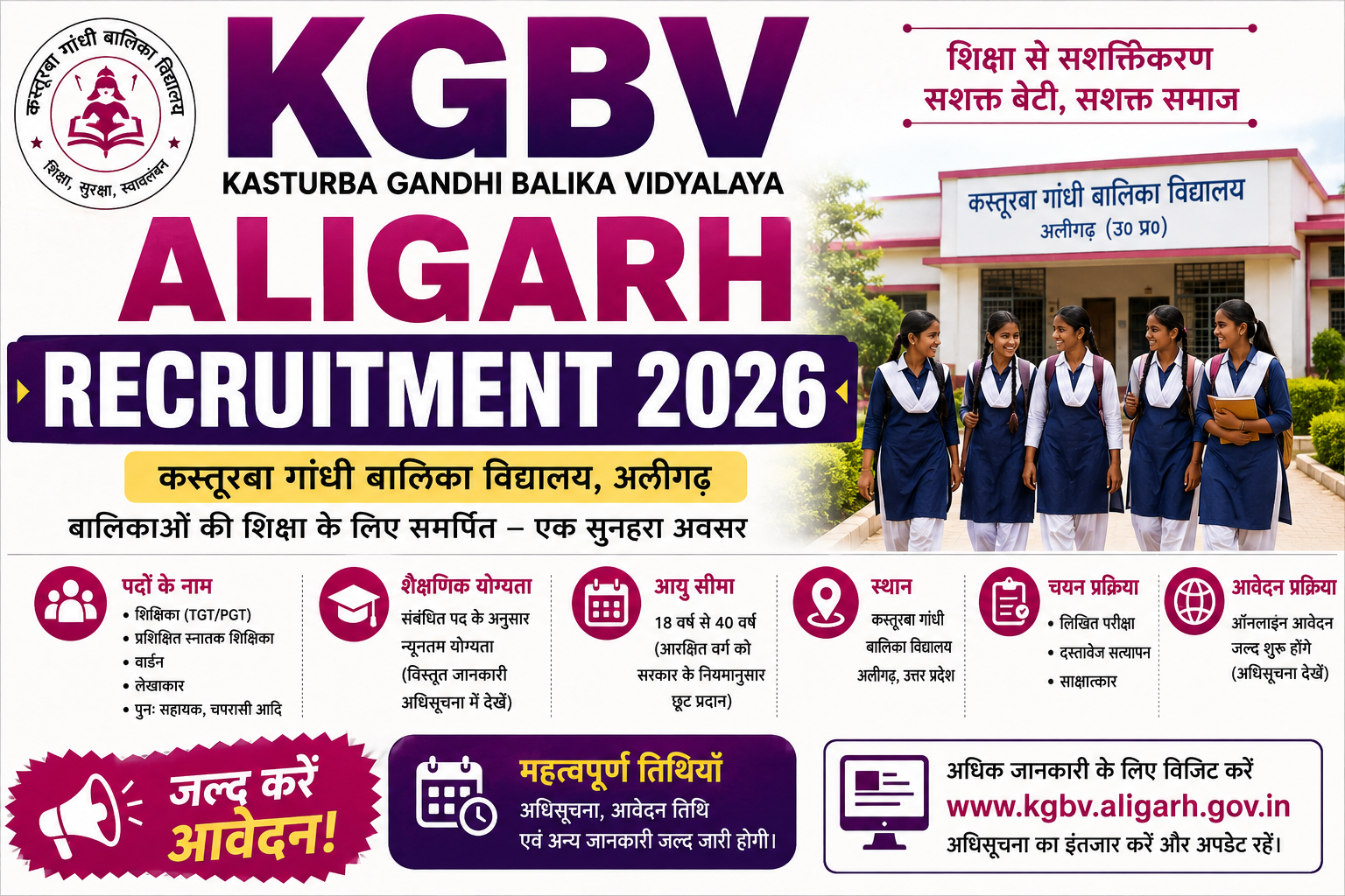 KGBV Aligarh Recruitment 2026