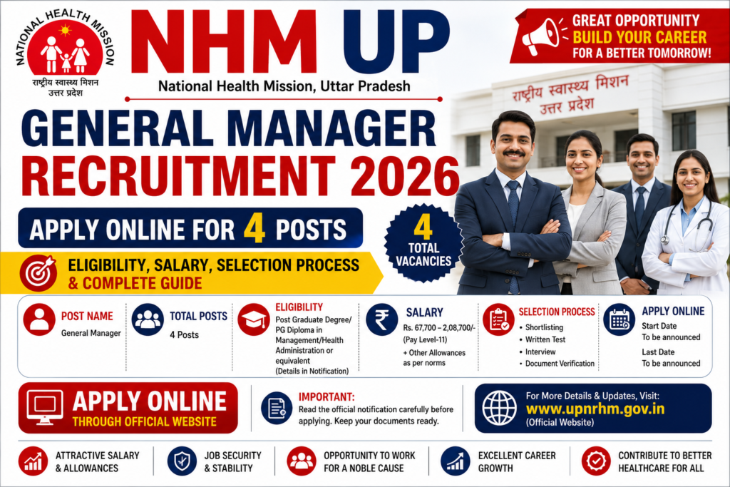 NHM UP General Manager Recruitment 2026