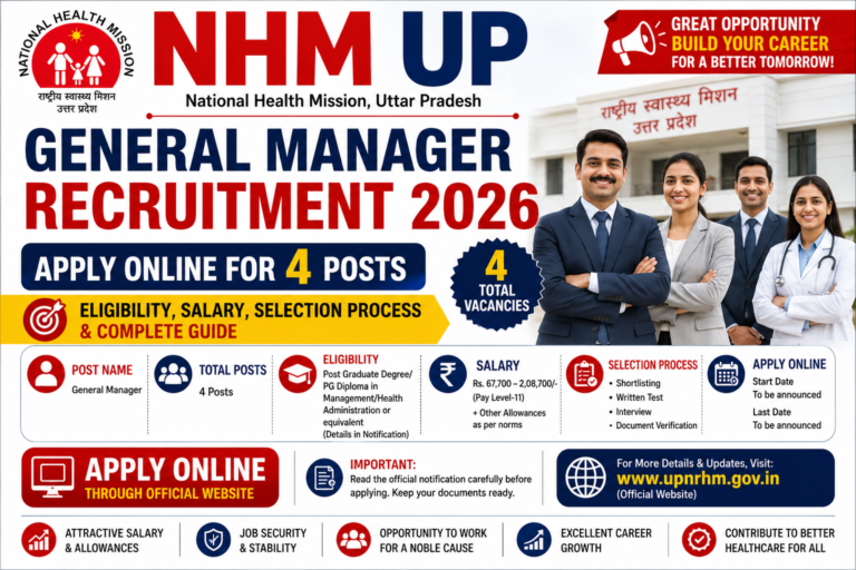 NHM UP General Manager Recruitment 2026