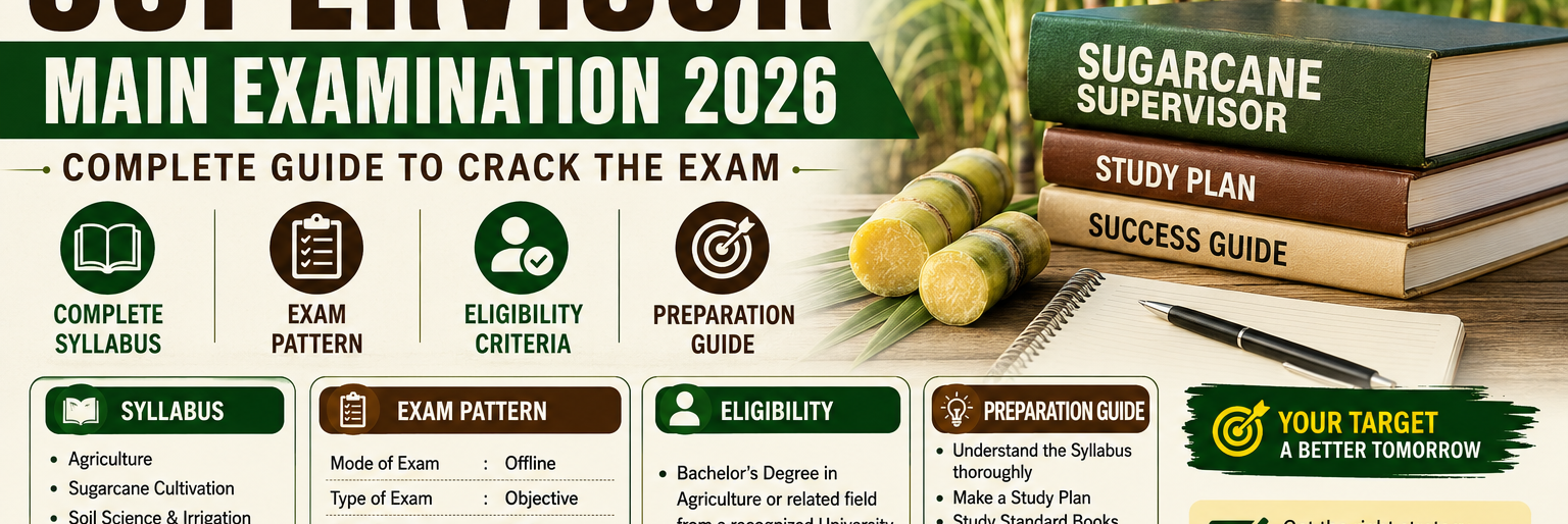 Sugarcane Supervisor Main Examination 2026