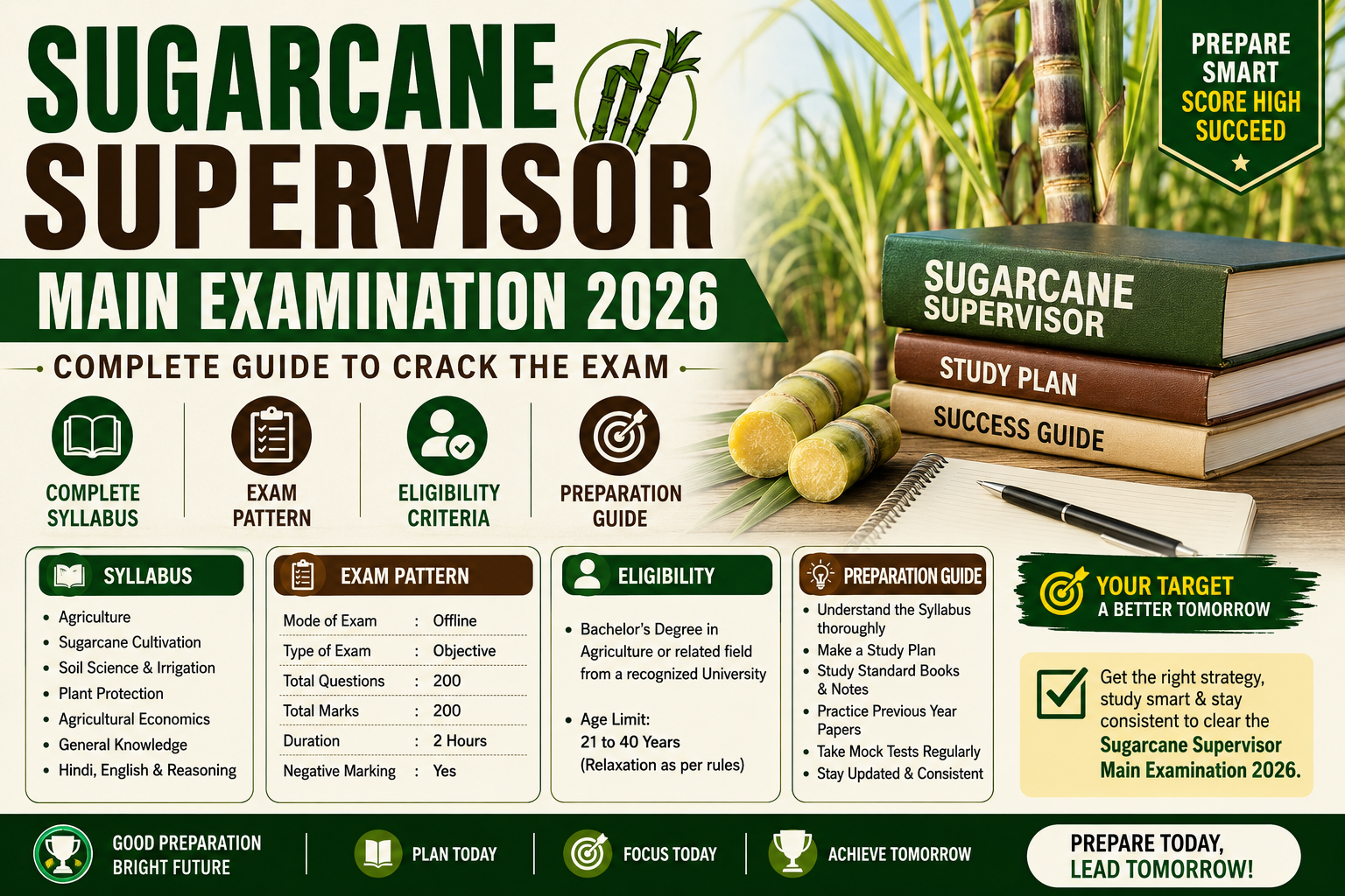Sugarcane Supervisor Main Examination 2026: Complete Syllabus, Exam Pattern, Eligibility & Preparation Guide
