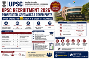 UPSC Prosecutor Specialist Recruitment 2026