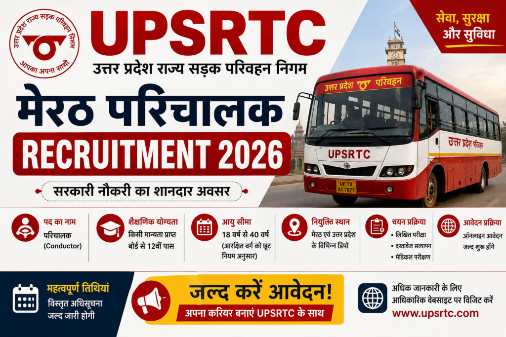 UPSRTC Meerut Parichalak Recruitment 2026