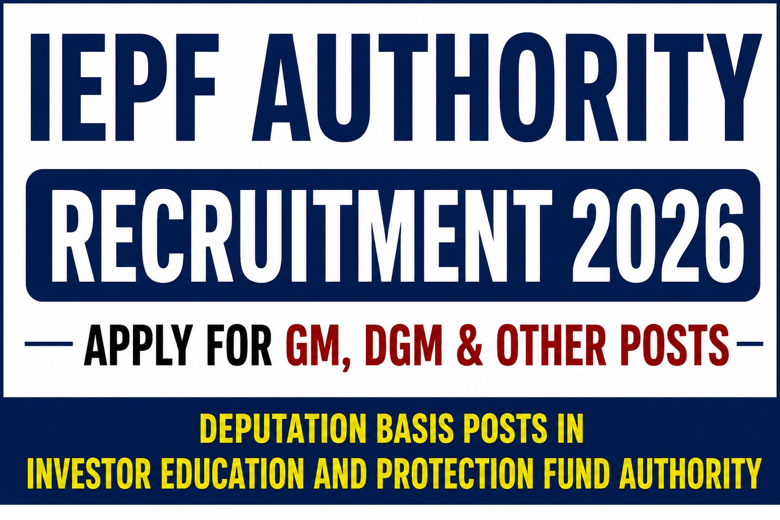 IEPF Authority Recruitment 2026