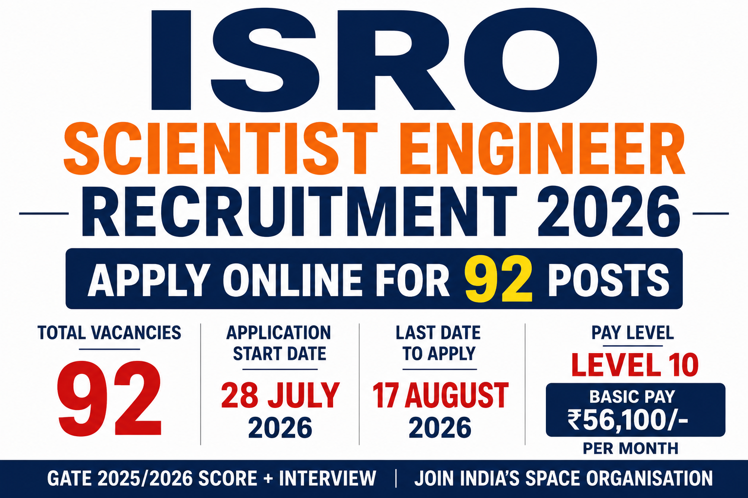 ISRO Scientist Engineer Recruitment 2026