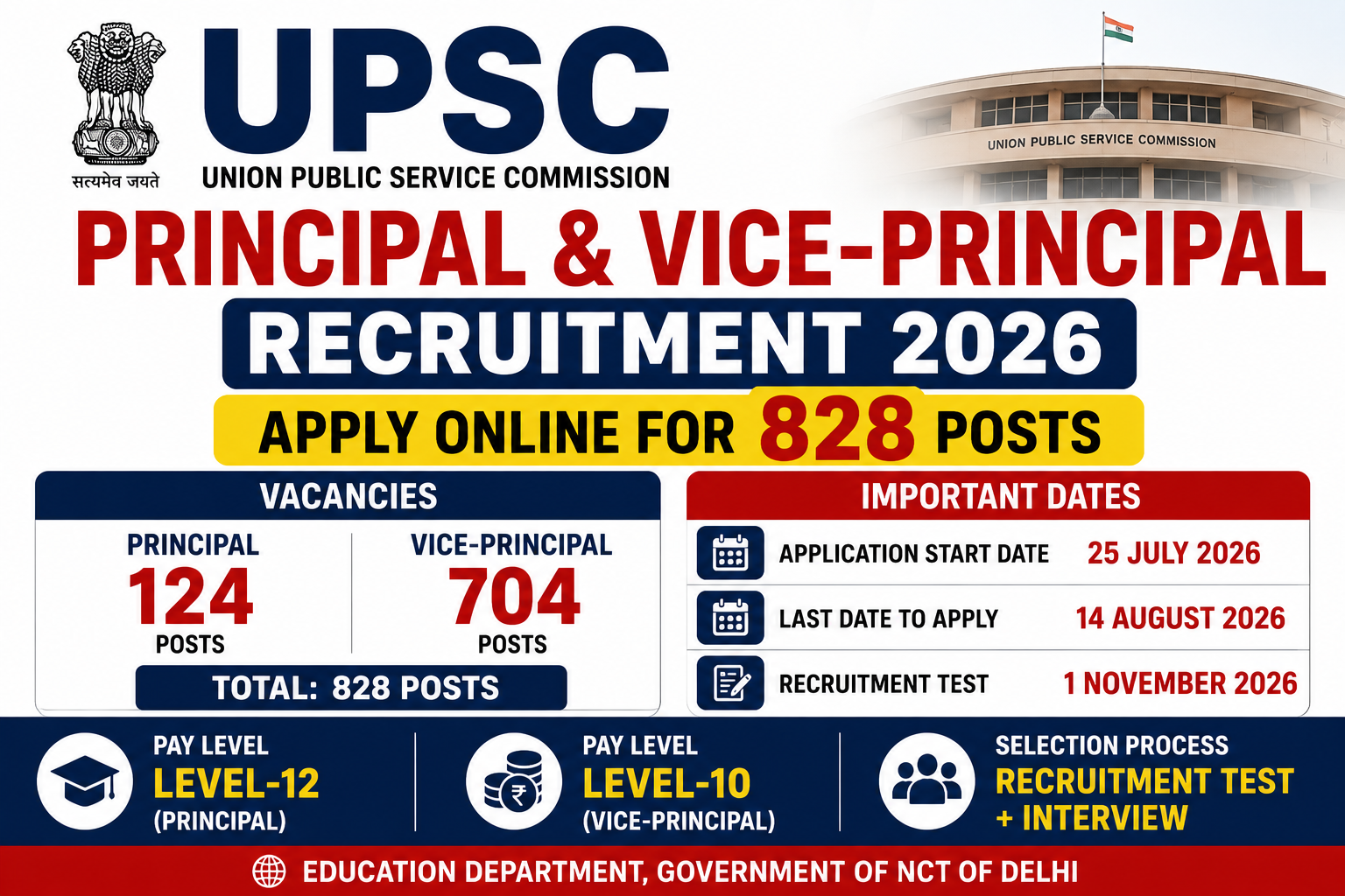 UPSC Principal Vice-Principal Recruitment 2026