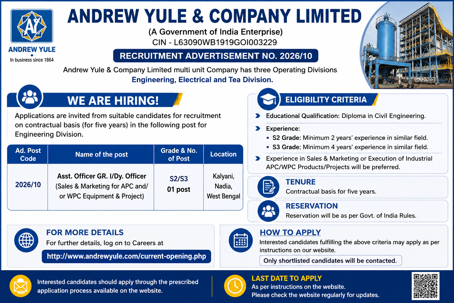 Andrew Yule Recruitment 2026