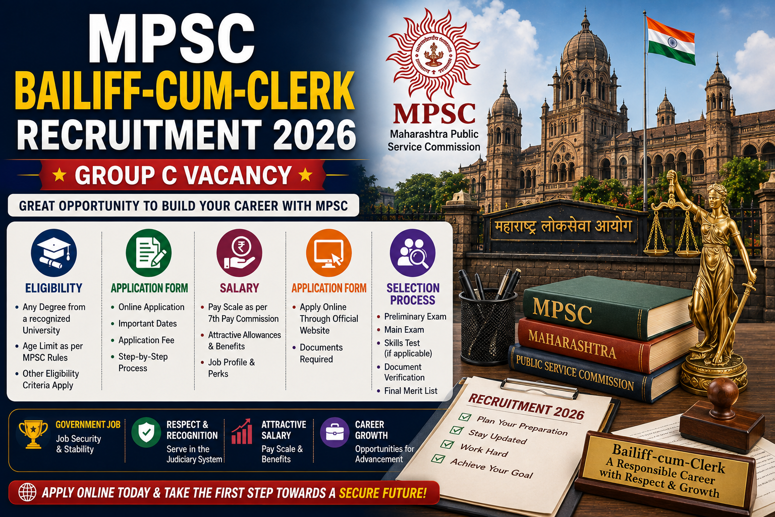 MPSC Bailiff-cum-Clerk Recruitment 2026