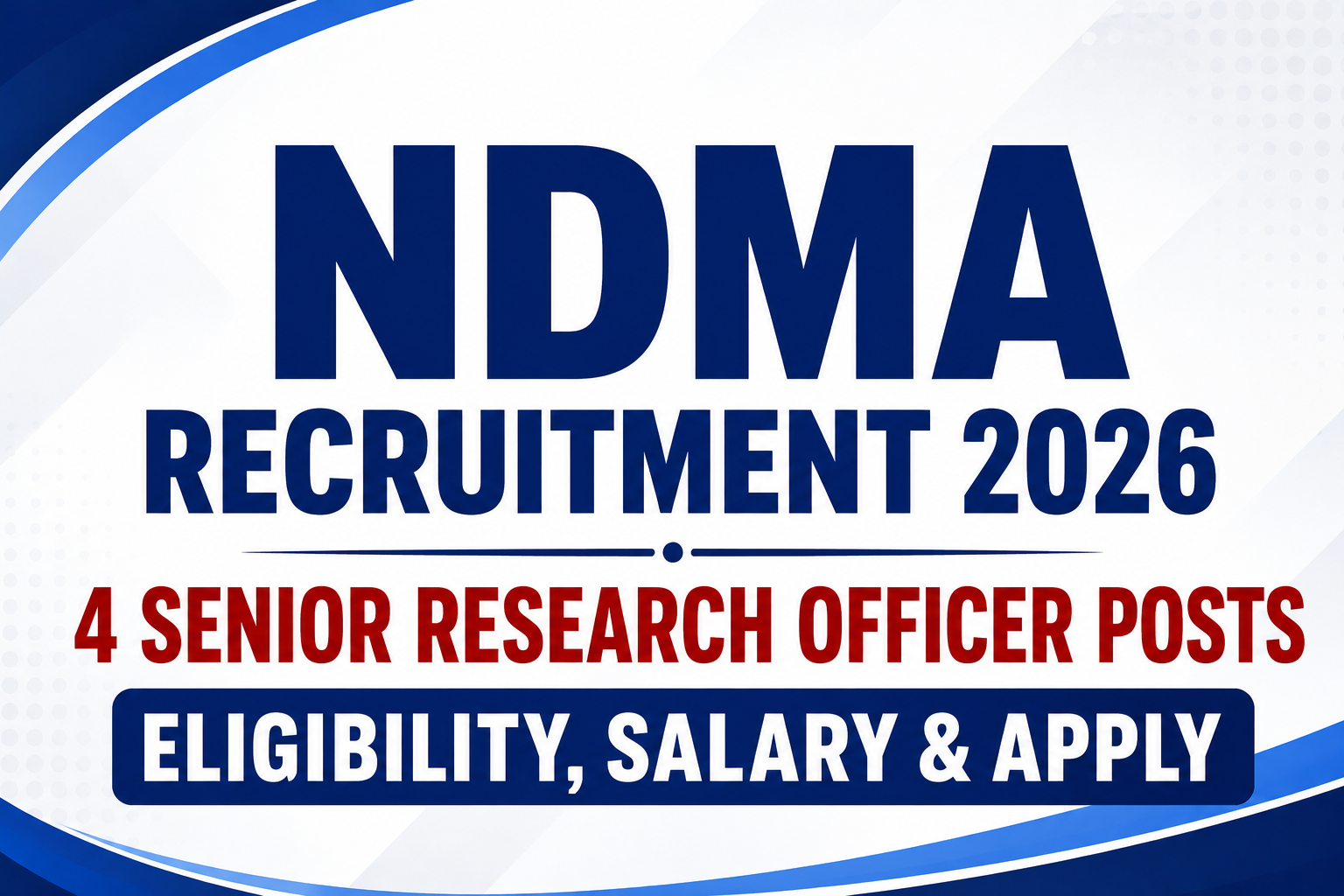 NDMA Recruitment 2026
