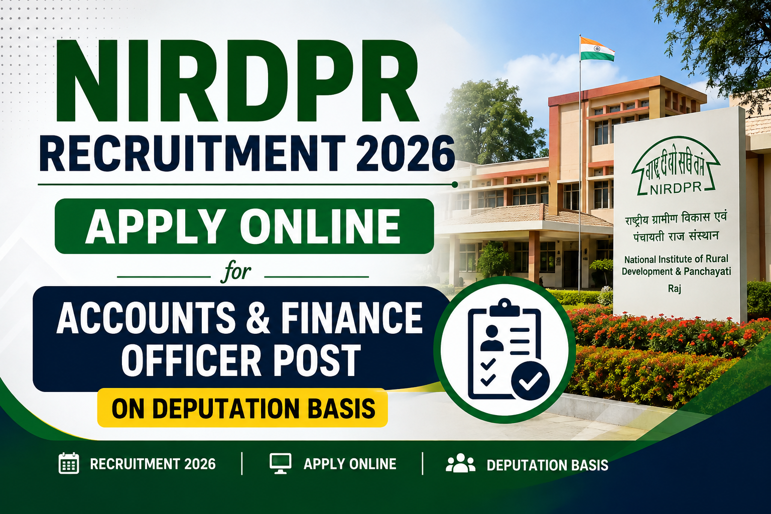 NIRDPR Recruitment 2026 notification for Accounts & Finance Officer post