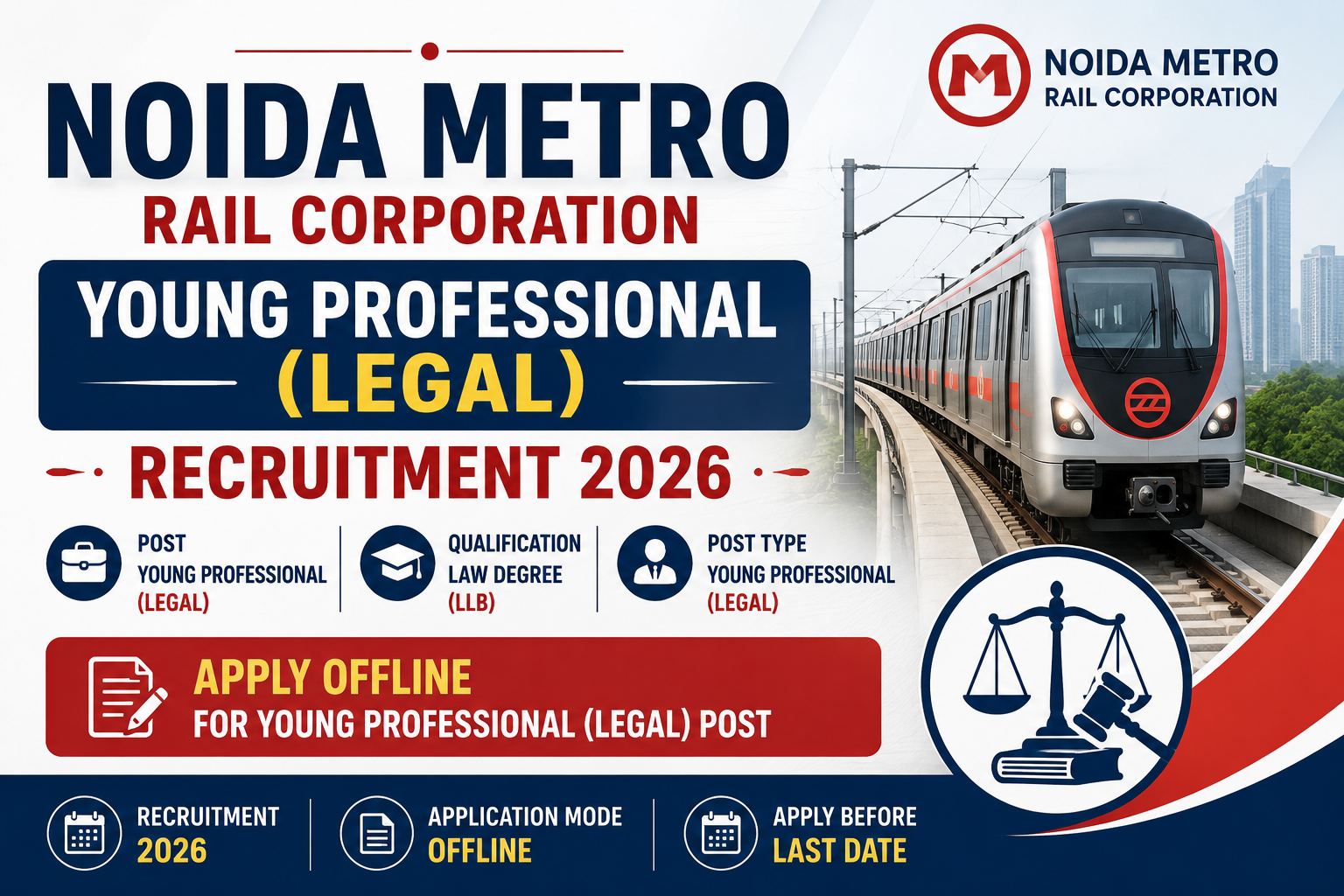 Noida Metro Rail Corporation Young Professional (Legal) Recruitment 2026