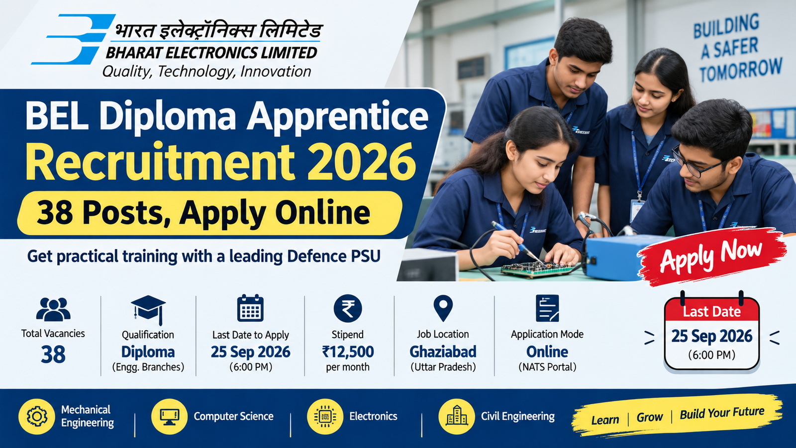 BEL Diploma Apprentice Recruitment 2026