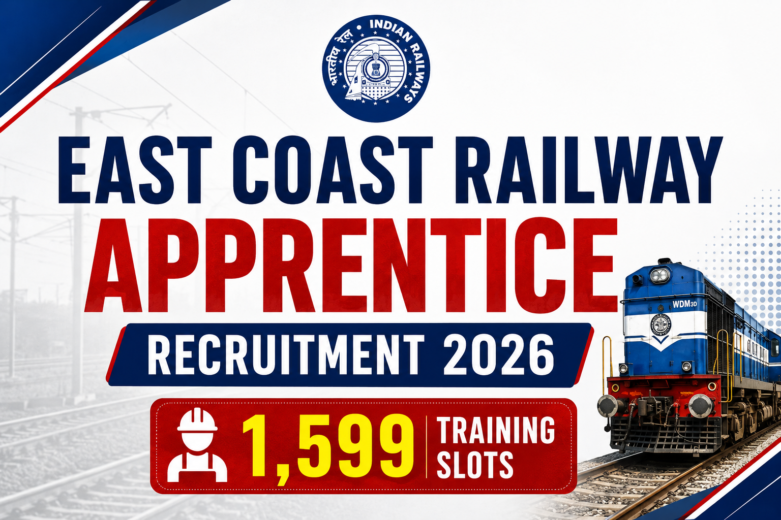 East Coast Railway Recruitment 2026, Railway Apprentice Recruitment, RRC Bhubaneswar, Railway Jobs 2026, Apprentice Jobs 2026, ITI Jobs 2026, Railway Apprentice Vacancy, East Coast Railway Apprentice, Government Jobs 2026, ITI Government Jobs